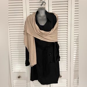 Creamy tan heathered and stretchy scarf/wrap